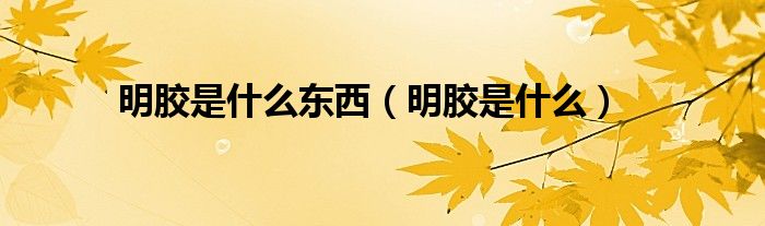 开云 开云体育APP明胶是什么（明胶是什么东西）(图1)